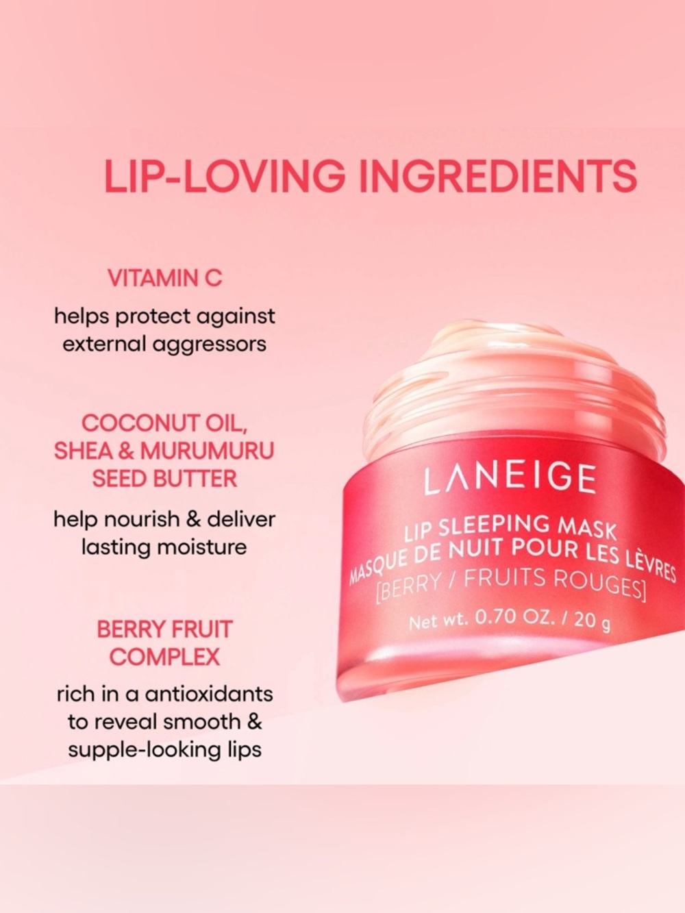 LANEIGE Lip Sleeping Mask ~Berry ~New in Box - Picture 5 of 7